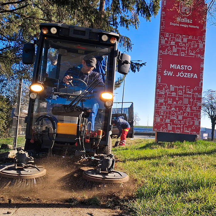 Firma Garden Products z Kalisza wykonuje mechaniczne czyszczenie chodników urządzaniem Hako